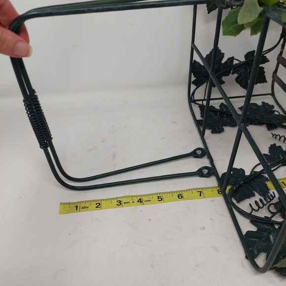 Wrought Iron Wine Basket 6 Bottle Caddy Leaf Grape Ivy Storage Decorative Tuscan - Picture 9 of 12